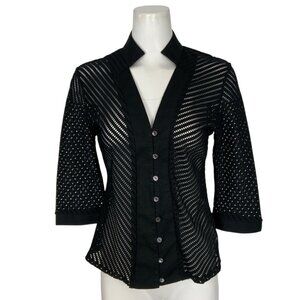 Rayure Cheron Blouse 44 US L Black Sheer